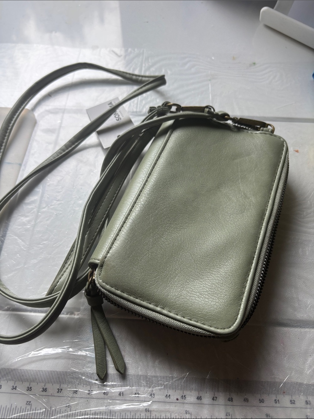 Sonoma Sage Green Crossbody Wallet Bag